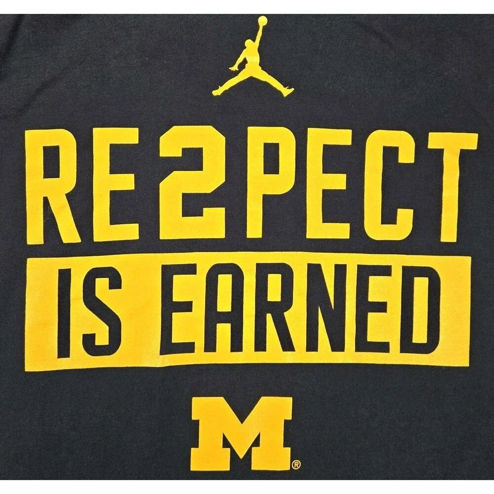Mens Nike Jordan Michigan Wolverines Long Sleeve T Shirt Medium Blue